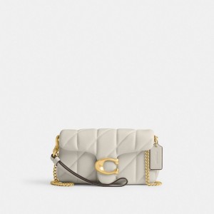 Coach Tabby Crossbody Wristlet With Pillow Quilting Blanche | COH865632