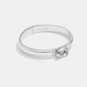 Coach Tabby Hinged Bangle Argent | COH866081