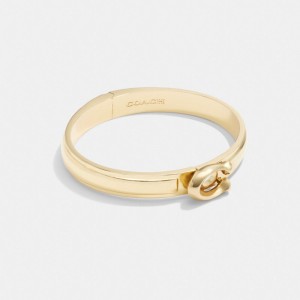 Coach Tabby Hinged Bangle Doré | COH866152