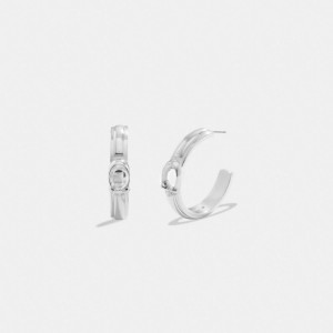 Coach Tabby Hoop Earrings Argent | COH866106