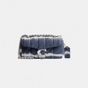 Coach Tabby Shoulder Bag 20 With Quilting And Tie Dye Argent Bleu Marine Multicolore | COH864902