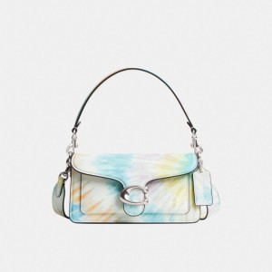 Coach Tabby Shoulder Bag 20 With Rainbow Tie Dye Print Argent Multicolore | COH864917