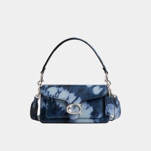 Coach Tabby Shoulder Bag 20 With Tie Dye Print Argent Bleu Marine | COH865363