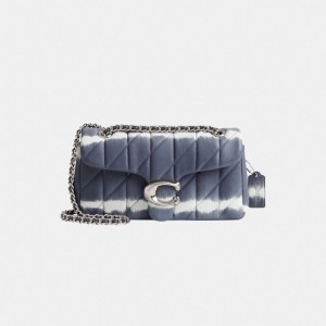 Coach Tabby Shoulder Bag 26 With Quilting And Tie Dye Argent Bleu Marine | COH864901