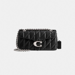 Coach Tabby Shoulder Bag 26 With Quilting Argent Noir | COH865000