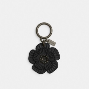 Coach Tea Rose Bag Charm Noir Noir | COH866478
