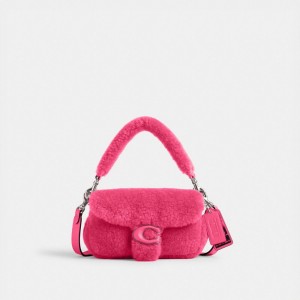 Coach The Lil Nas X Drop Tabby Shoulder Bag 18 In Shearling Argent Fushia Clair | COH864886