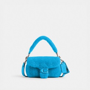 Coach The Lil Nas X Drop Tabby Shoulder Bag 18 In Shearling Argent Bleu | COH864804