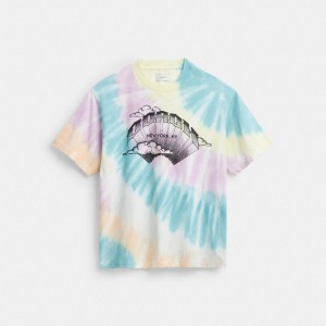 Coach Tie Dye Crewneck T Shirt In Organic Cotton Multicolore | COH866012