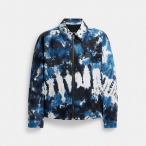 Coach Tie Dye Lightweight Jacket In Regenerative Cotton Bleu Marine | COH866879