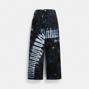 Coach Tie Dye Painter Pants In Organic Cotton Bleu Multicolore | COH866042