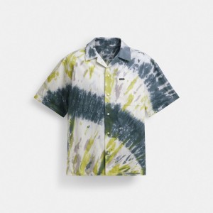 Coach Tie Dye Shirt In Organic Cotton Jaune | COH866933