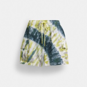 Coach Tie Dye Shorts In Organic Cotton Jaune | COH866955