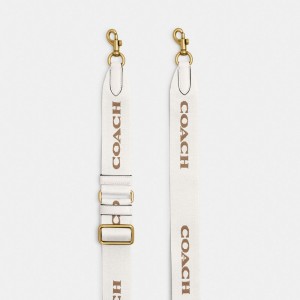 Coach Tonal Signature Webbing Strap Blanche | COH866444