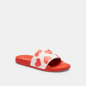 Coach Udele Sport Slide With Valentine'S Print Rouge | COH865891