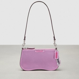 Coach Wavy Baguette Bag In Metallic Coachtopia Leather Rose Metal | COH864813