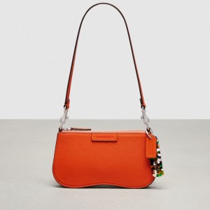 Coach Wavy Baguette Bag In Pebbled Coachtopia Leather Orange | COH864745