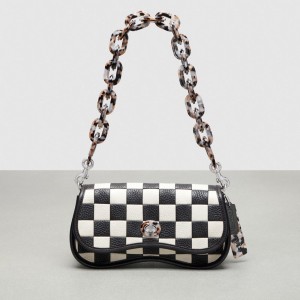 Coach Wavy Dinky Bag In Patchwork Checkerboard Upcrafted Leather Noir | COH864970