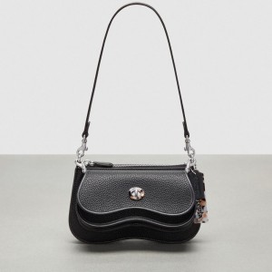 Coach Wavy Double Pouch Bag Noir | COH864757