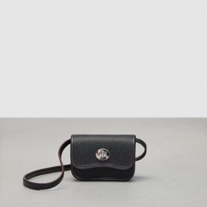 Coach Wavy Wallet With Crossbody Strap Noir | COH865592