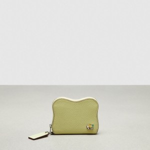Coach Wavy Zip Around Wallet In Coachtopia Leather Vert Clair | COH865531
