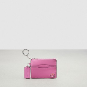 Coach Wavy Zip Card Case With Key Ring In Smooth Coachtopia Leather Rose | COH865648