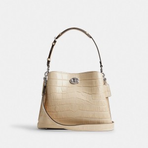 Coach Willow Shoulder Bag Argent Blanche | COH864956