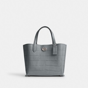 Coach Willow Tote Bag 24 Argent Grise Bleu Multicolore | COH865079