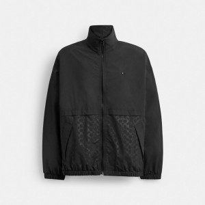 Coach Windbreaker In Recycled Polyester Noir | COH866856