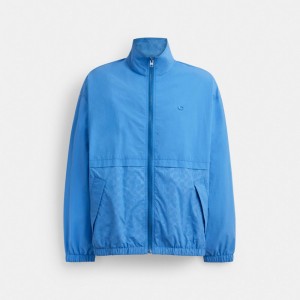 Coach Windbreaker In Recycled Polyester Bleu | COH866865
