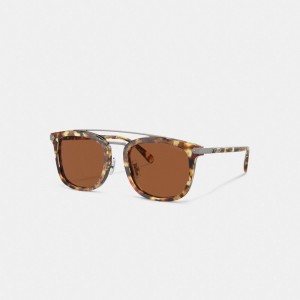 Coach Wrap Around Hangtag Browbar Sunglasses Orange | COH867086