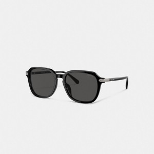 Coach Wrap Around Hangtag Keyhole Sunglasses Noir | COH867068