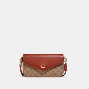 Coach Wyn Crossbody Bag In Signature Canvas Marron Rouge | COH865325
